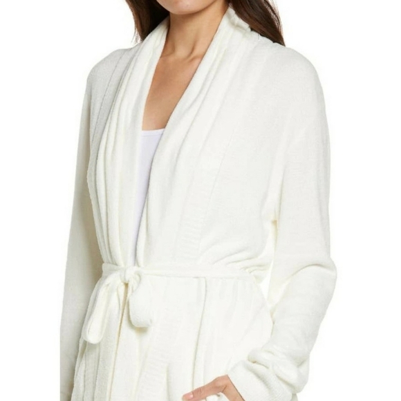 Barefoot Dreams Longline Shawl Collar Cardigan Pearl NEW - Picture 3 of 6